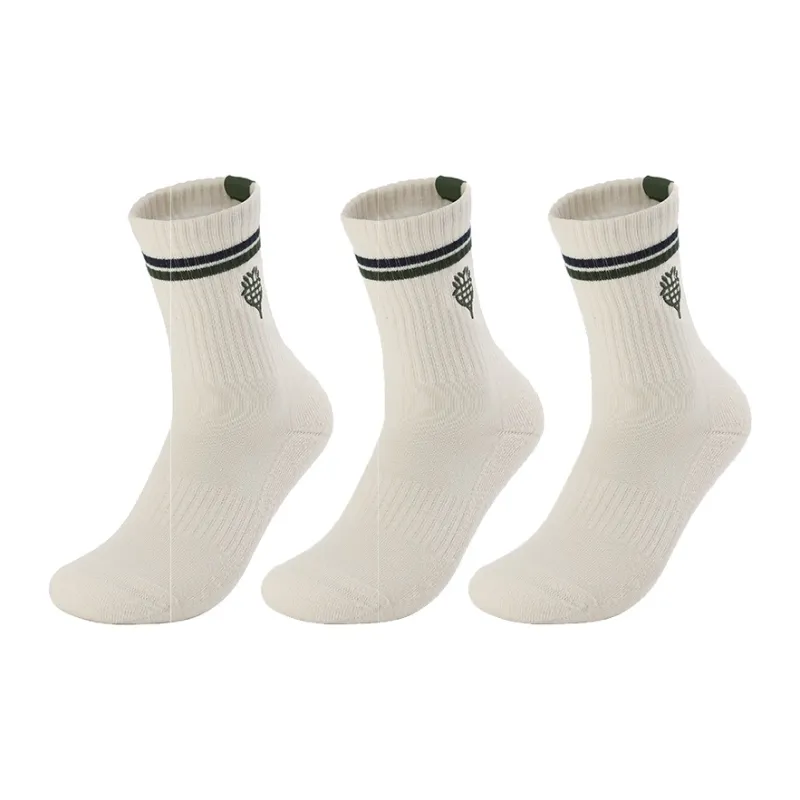 YONEX Natural And Environmentally Friendly Series Mid Calf Socks Men's Combo Set Ecru-5