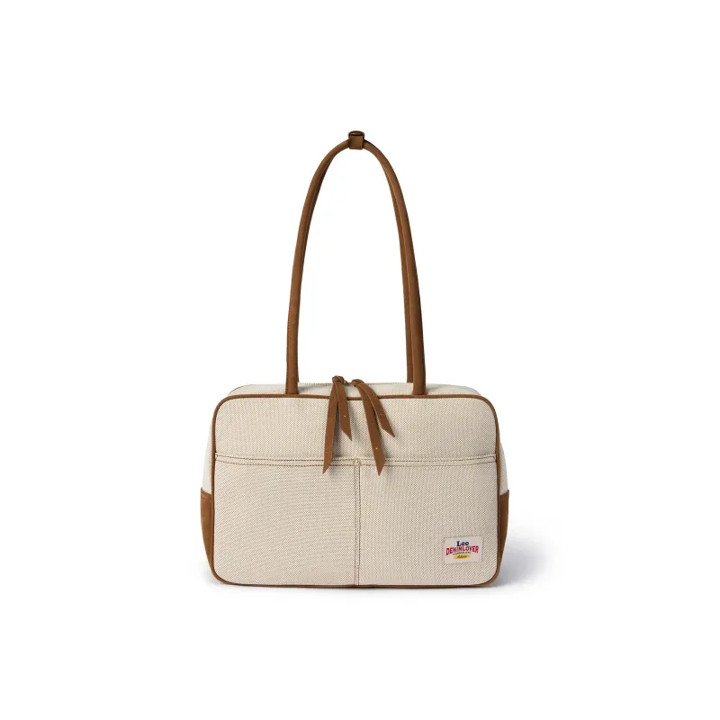 Lee Canvas Bowling Bag Canvas Bag Shoulder Bag Women's Millet Beige-1