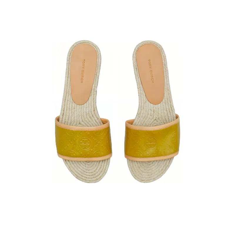 TORY BURCH T Monogram Other Slip-Resistant Stylish Sandals Women's Yellow-3