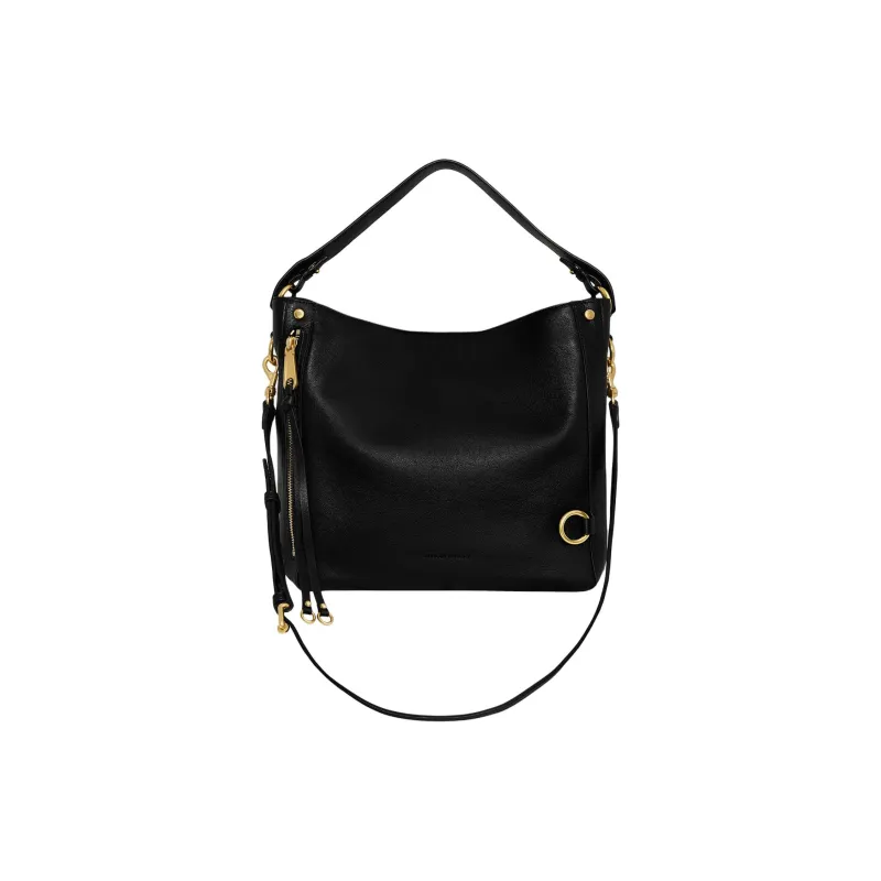 REBECCA MINKOFF Genuine Leather Hobo Bag Handbag Shoulder Bag Women's Black-2