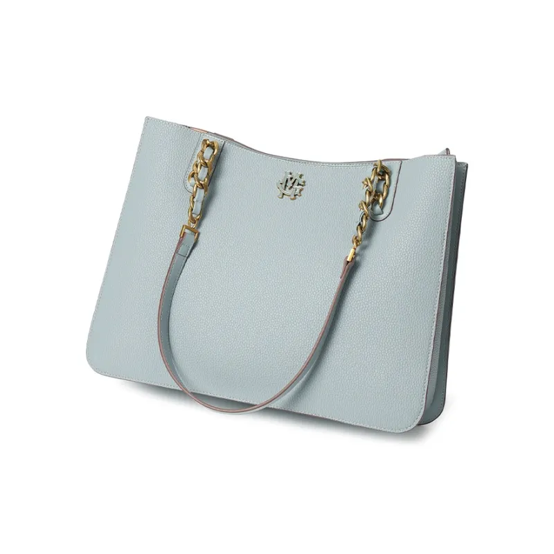 Montagut Cow Leather Tote Bag, Shoulder Bag Regular Women's Light Blue-4