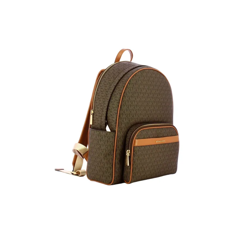 MICHAEL KORS PVC Polyvinyl Chloride Polyurethane Backpack Women's Dark Brown & Acorn Brown-1