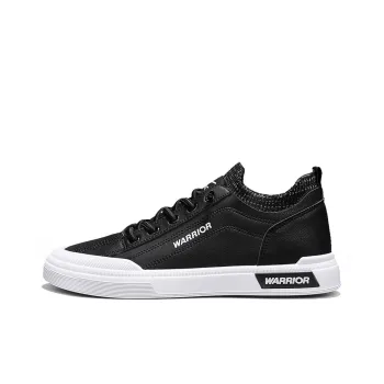 Warrior Slip on Slip on Shoes Lightweight Wear Resistant And Slip Resistant Low Top Skateboard Shoes Men Black White