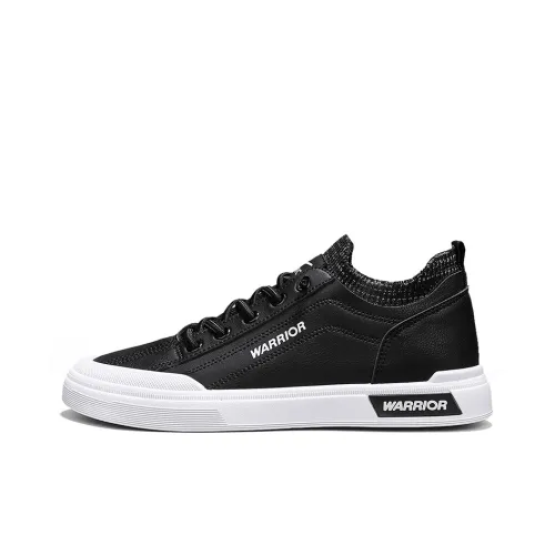 Warrior Slip on Slip on Shoes Lightweight Wear Resistant And Slip Resistant Low Top Skateboard Shoes Men Black White
