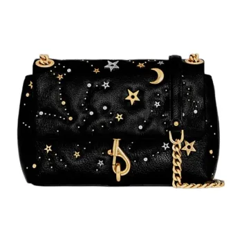 REBECCA MINKOFF Edie Leather Shoulder Bag Crossbody Bag Women's Black
