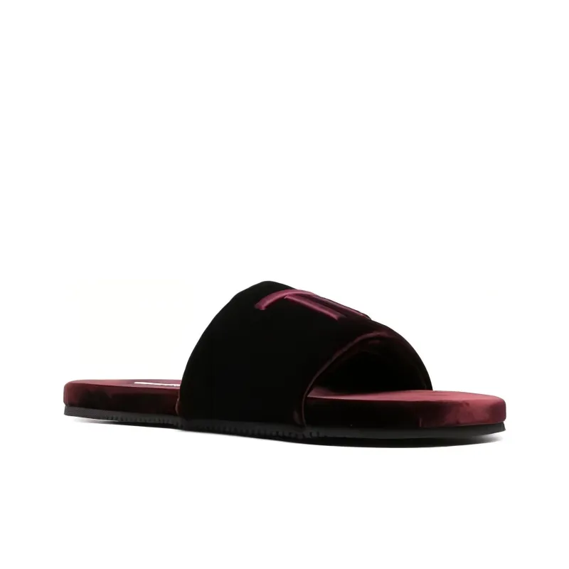 TOM FORD Harrison Logo-embroidered Velvet Slippers-2