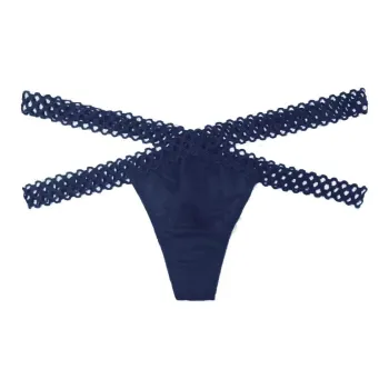 Victoria's Secret Underpants Women's 1 Pack Navy Blue Steel Mesh