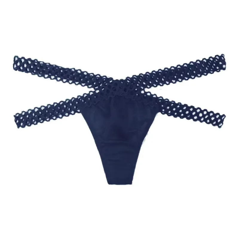 Victoria's Secret Underpants Women's 1 Pack Navy Blue Steel Mesh-0