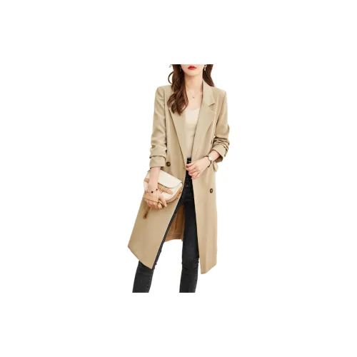 TERRE BLEUE Trench Coats Women's Coffee