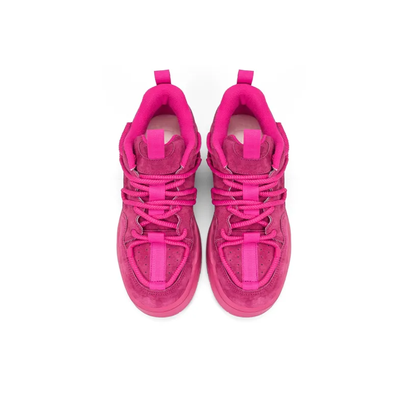 Ghost Mask Height Increasing Wear Resistant Lightweight Breathable Slip Resistant Low Top Skateboard Shoes Unisex Red-3