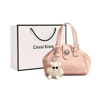 Simvay Clos Cow Leather Patchwork Synthetic Leather One Shoulder Handbags Small Size Women's Pink/White/Black