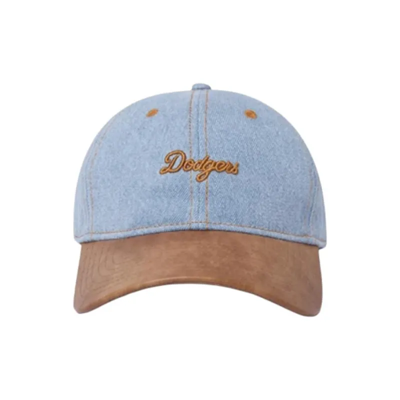 New Era Leather, Denim Baseball Caps Unisex Blue/Beige-1