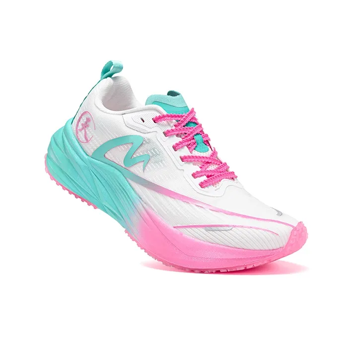 Sonic Cat Cushioning Anti-Slip And Wear-Resistant Low-Top Carbon Plate Training Running Shoes Unisex Pink Cyan-2