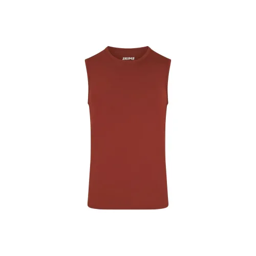 Skims Tank Tops Men Rust Red