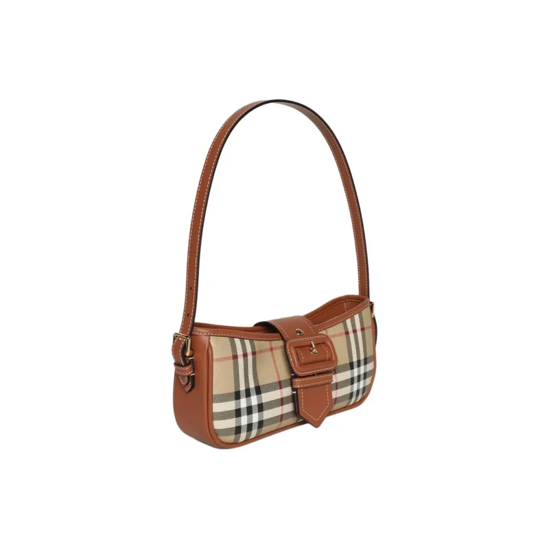 Burberry Calfskin Handbag Shoulder Bag Women's Brown-3
