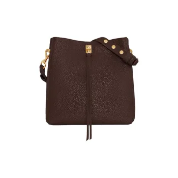 REBECCA MINKOFF Genuine Leather Shoulder Bag Crossbody Bag Women's Dark Brown