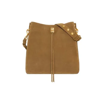 REBECCA MINKOFF Suede Leather Shoulder Bag Crossbody Bag Women's Honey Brown