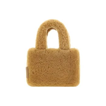 AMINA MUADDI Sheepskin Tote Bag Shopping Bag Shoulder Bag Handbag Women's Brown