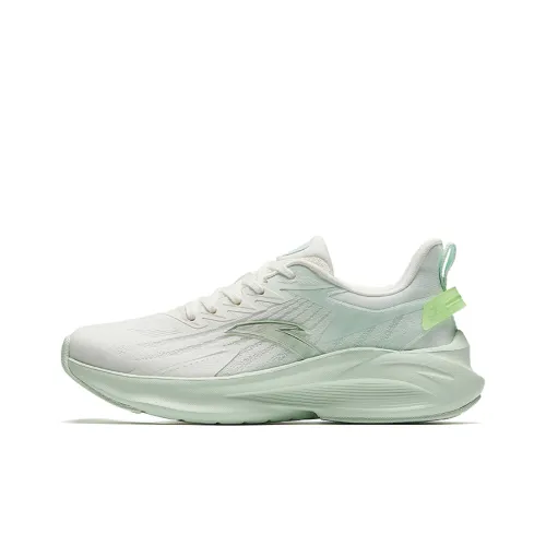 ANTA Stinger 5 Running Shoes Women's Low-Top Ivory White/Light Dawn Green