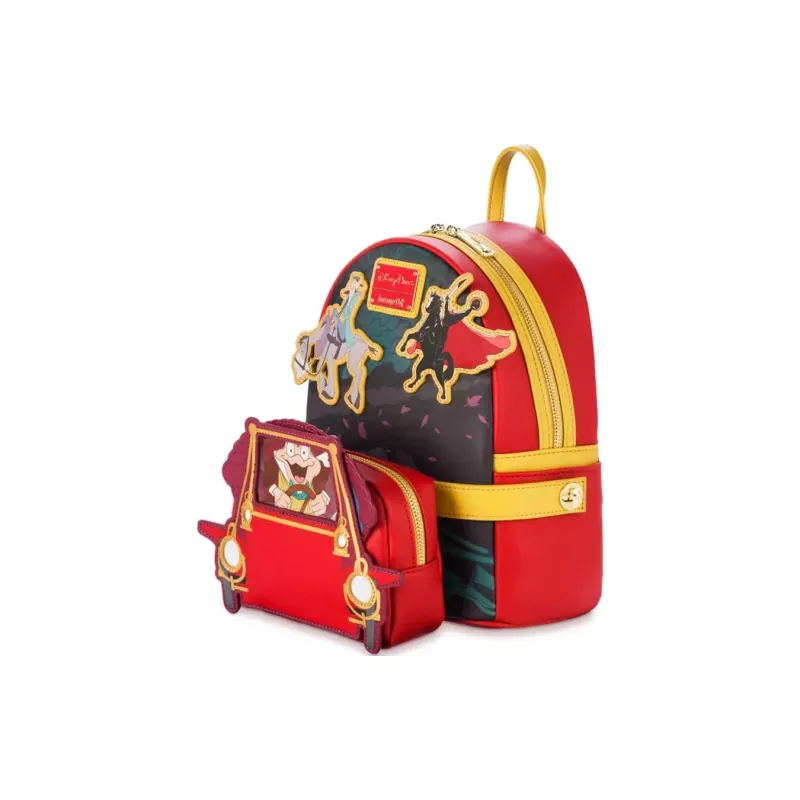Disney Polyurethane One Shoulder Crossbody Fanny Pack Backpack Mini Women's Red Yellow-3