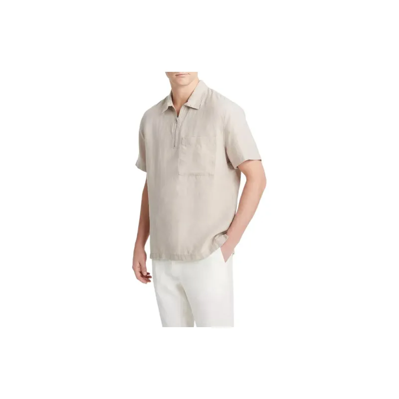VINCE Polo Shirt Men Pumice White-2