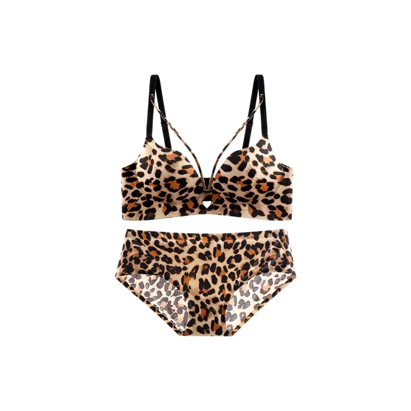 MIIOW Underwear Set Women's Leopard Print-0