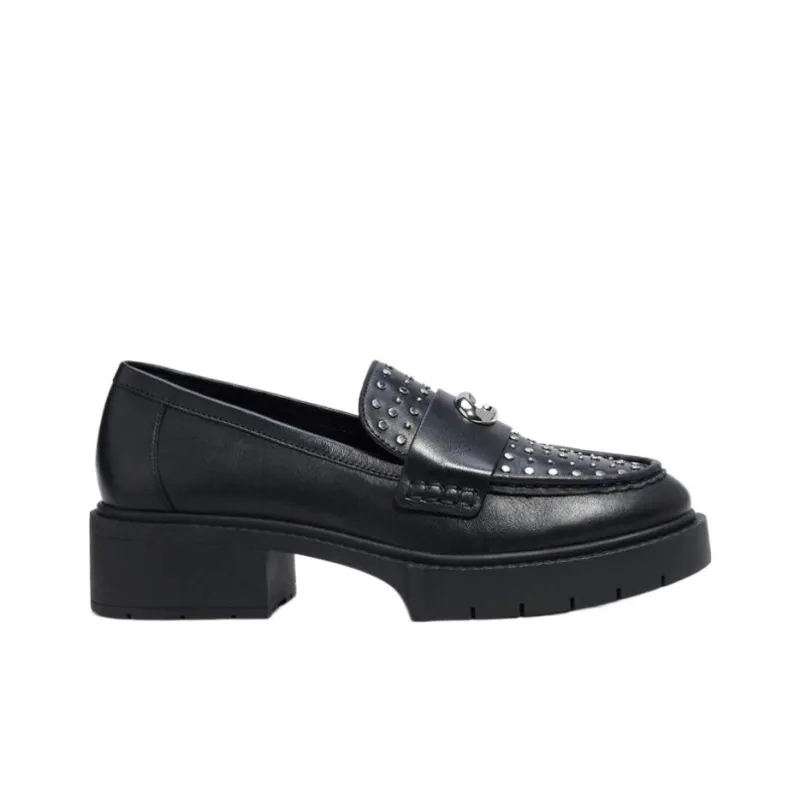 COACH Leela Loafers 4cm Women's Black-1