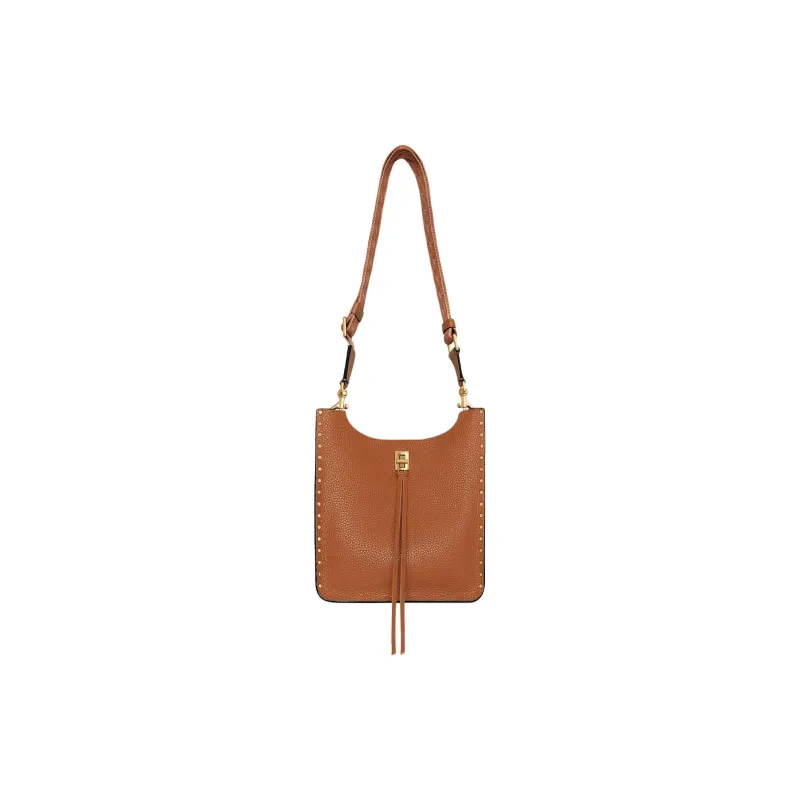 REBECCA MINKOFF Genuine Leather Shoulder Bag Crossbody Bag Medium Size Women's Brown-0