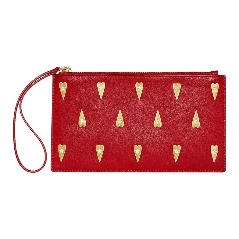 REBECCA MINKOFF Leather Clutch Medium Size Women's Red-0