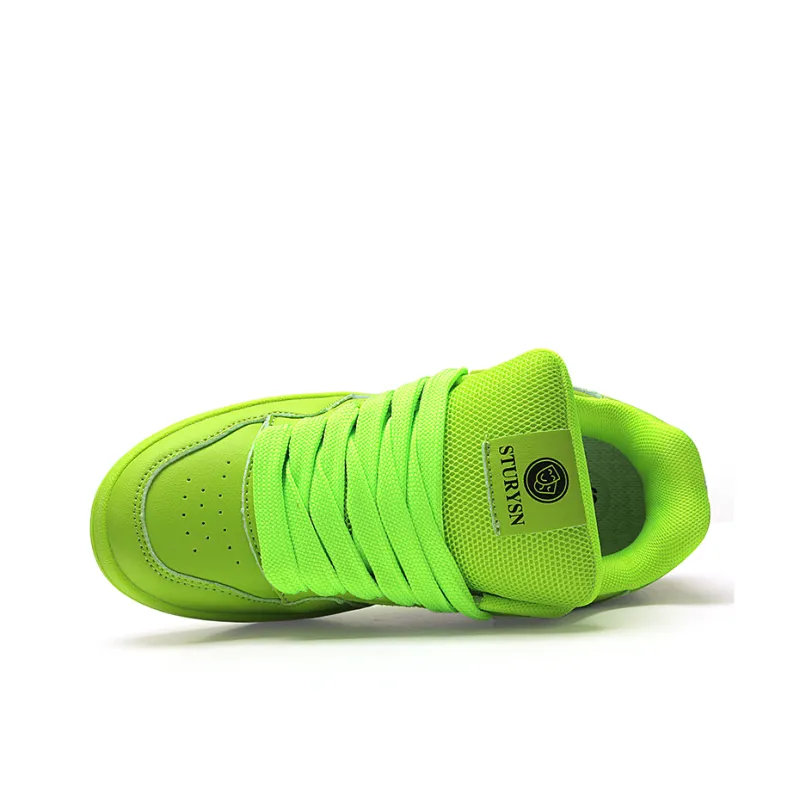 STUR YSN Wear resistant And Lightweight Low Top Skateboard Shoes Unisex Neon Green-5