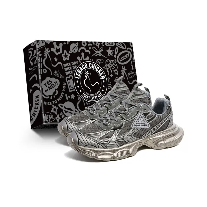 Legaco Chicken Cushioning Breathable Height Increasing Low-Top Chunky Sneakers Unisex-7