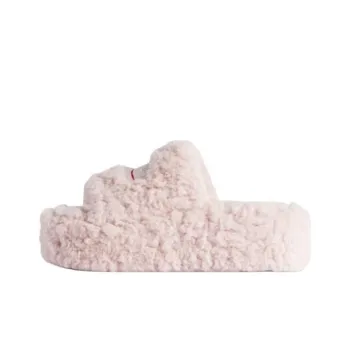 Balenciaga Political Furry Platform Sandals Women's