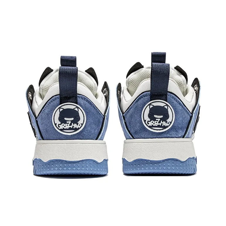 GREZHER Support Abrasion Resistant Lightweight Slip Resistant Low Top Skateboard Shoes Unisex Carolina Blue-4