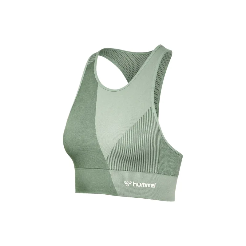 Hummel x UNITE HmlMT SEAMLESS SPORTS TOP Bra Women's Green-1
