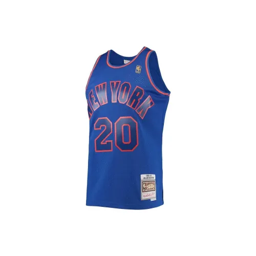 Mitchell Ness X NBA New York Knicks Basketball Jerseys Men Blue