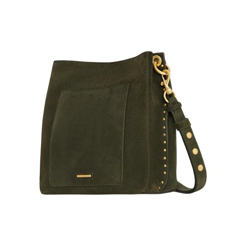 REBECCA MINKOFF Suede Leather Shoulder Bag Crossbody Bag Women's Moss Green-1