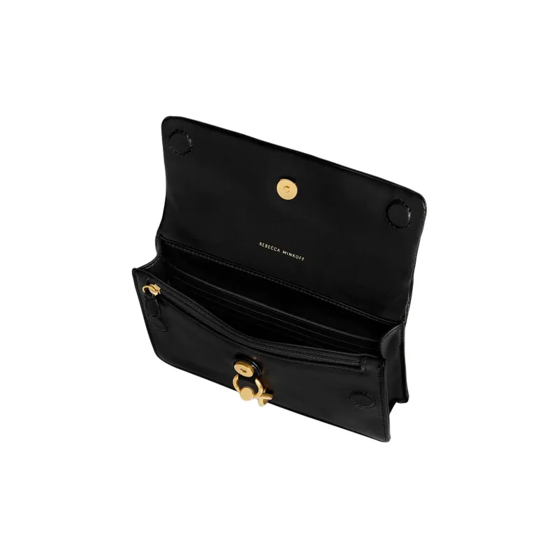 REBECCA MINKOFF Edie Genuine Leather Handbag Shoulder Bag Crossbody Bag Mini Women's Black-2