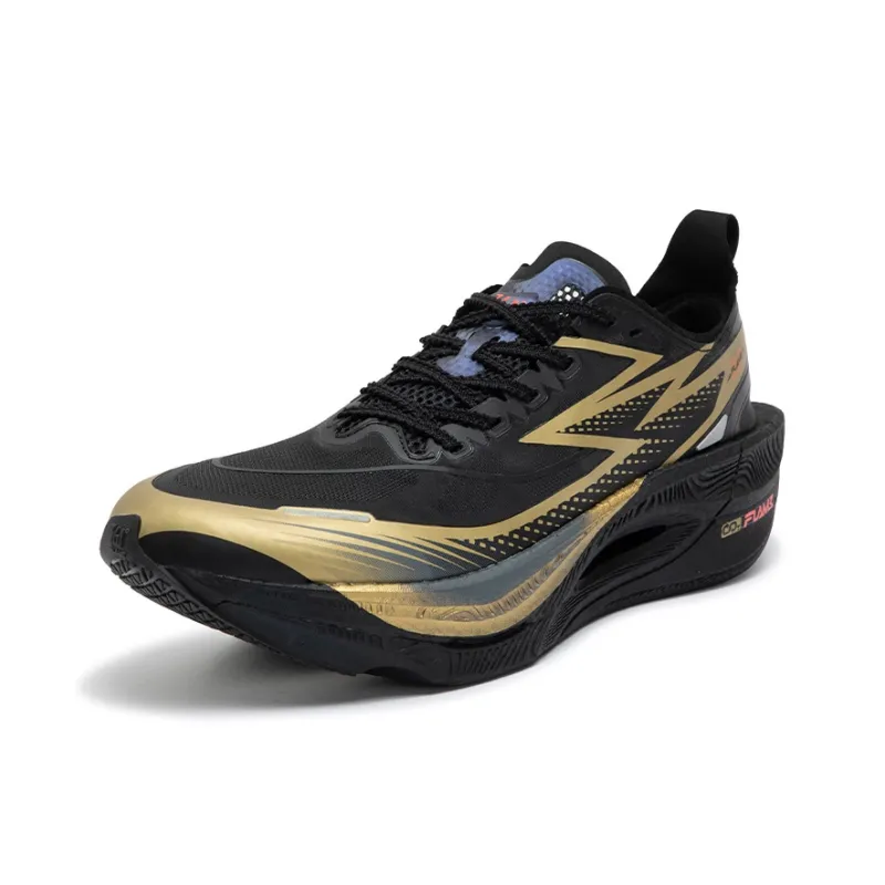 361° Cushioning Anti Slip Wear Resistant Breathability Low Top Running Shoes Unisex Black Gold-1