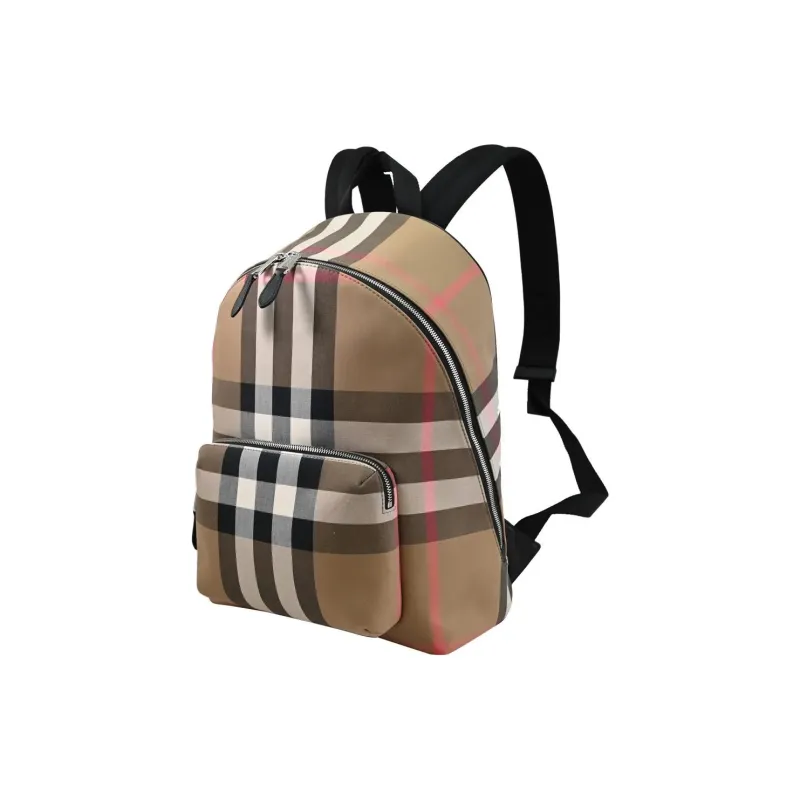 Burberry Canvas With Leather Backpack Men Birch Brown-1