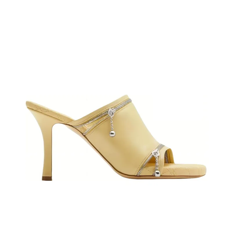 Burberry 85mm Decorative-zip Leather Sandals-1