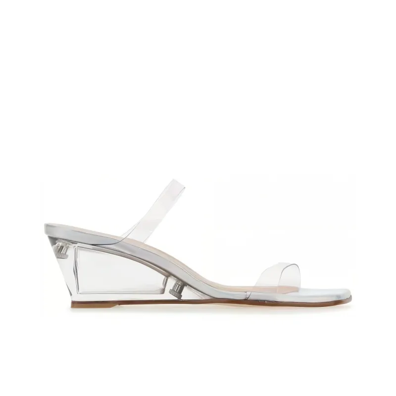 Stuart Weitzman/SW Slip Resistant Slide Slippers Women's Clear White-1