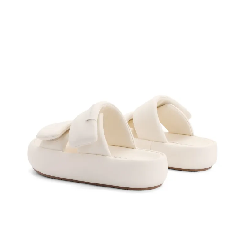 BELLE Rubber Sole Quiet Slide Slippers Women's Beige, Light Pink-13