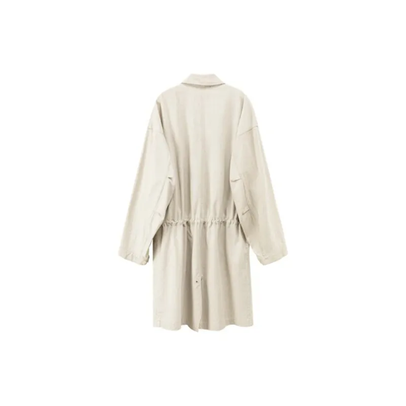 NO ONE ELSE FW23 Trench Coat Unisex Light Gray-3