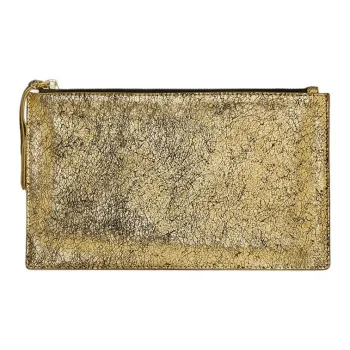 REBECCA MINKOFF Leather Clutch Large Size Women's Gold