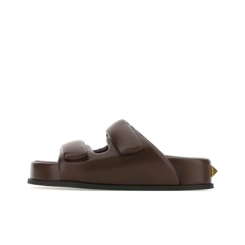 Valentino Roman Stud Slip Resistant Slide Slippers Men's Chocolate-0