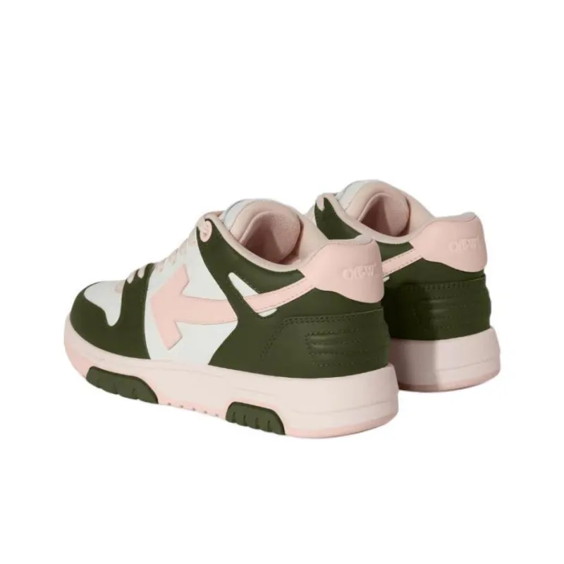 OFF WHITE Out Of Office Ooo Low Tops White Green Pink Women's-3