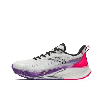 Anta Wear Resistant Slip Resistant Low Top Casual Running Shoes Women's Gray Purple Red