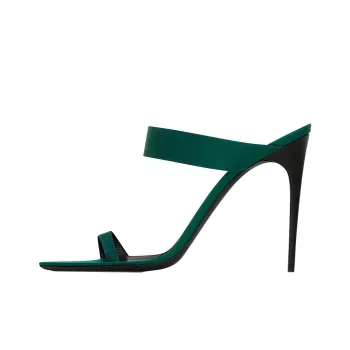 SAINT LAURENT Martha Abrasion Resistant Slide Slippers 11cm Women's Green