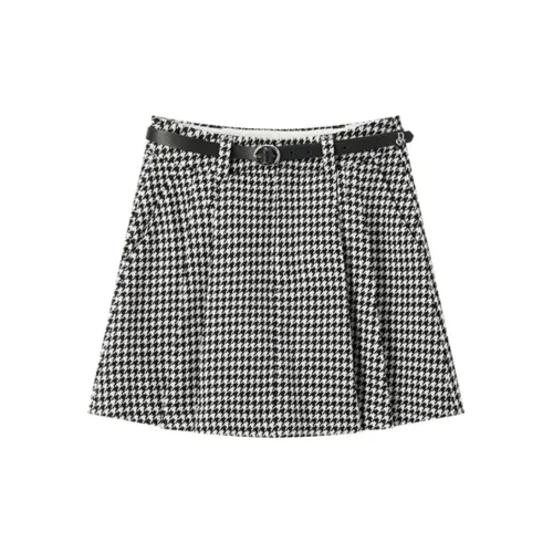 DEGAIA FW24 Casual Short Skirts Women's Black Positioning Floral