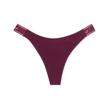 Victoria's Secret PINK LOGO COTTON HIGH-LEG THONG PANTY / Wild Rose Underpants Women's 1 Pack Fuchsia